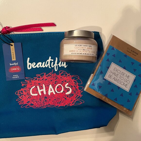 Office Supply or Makeup Pouch, Inspirational Magnet and Candle (new/s/x)‎ - Picture 2 of 16